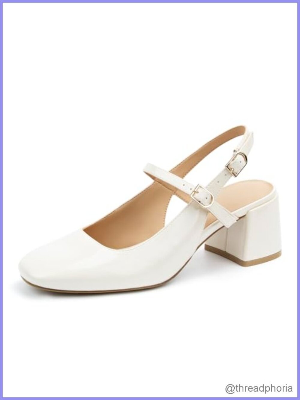 Mary Jane Chunky Low Block Heels Square Toe Buckle Strap Dress Pumps